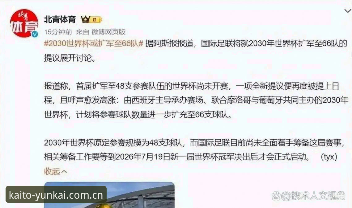 2030世界杯扩军至66队：从云开体育官网看中国男足参赛机会的完整指南